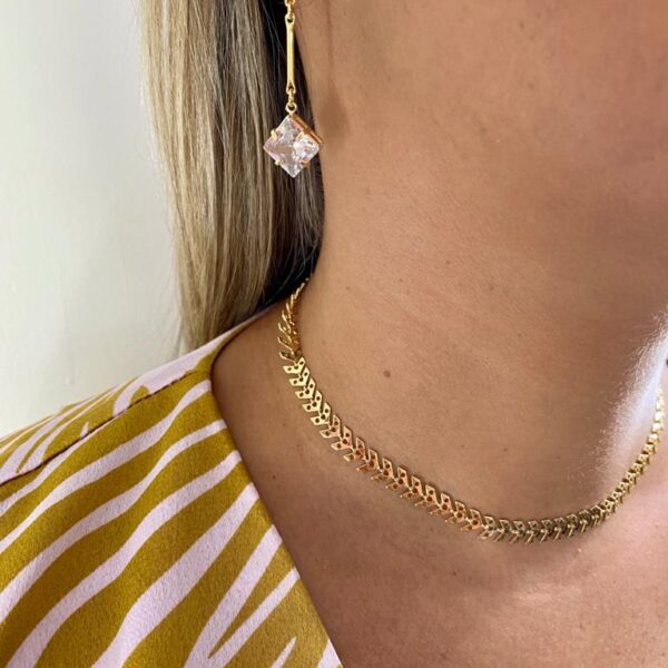 Choker Karlotta Juliette Folheado Ouro 18K