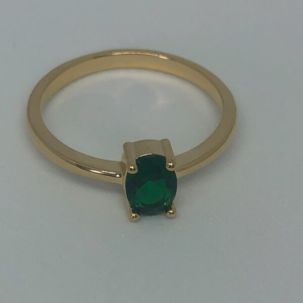 Anel Karlotta Roberta com pedra Folheado Ouro 18K