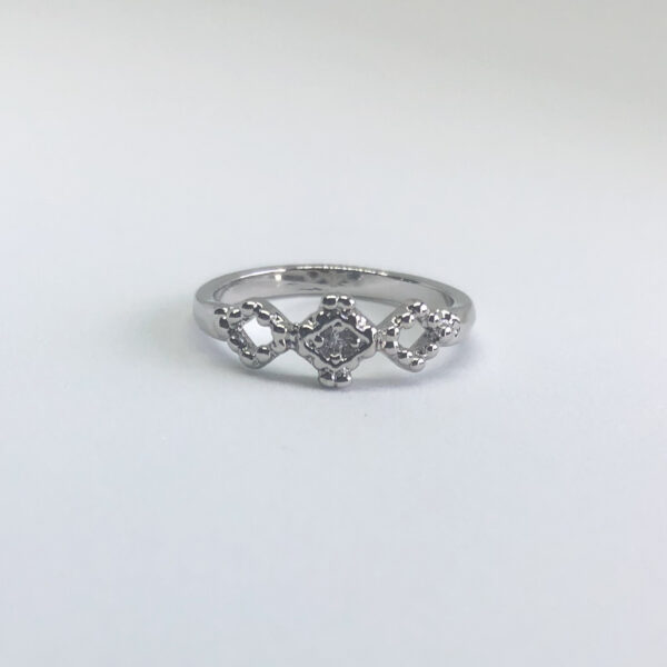 Anel Falange Karlotta Eveline com Zircônia Folheado Rodio Branco