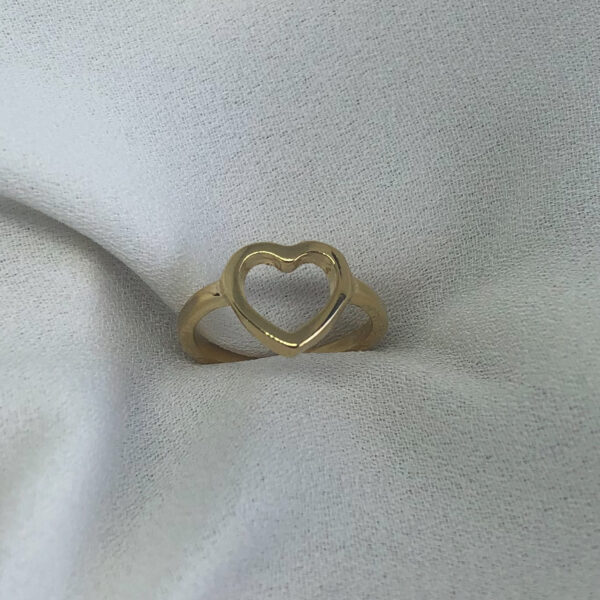 Anel Falange/Dedinho Karlotta Laura Coração Folheado Ouro 18K