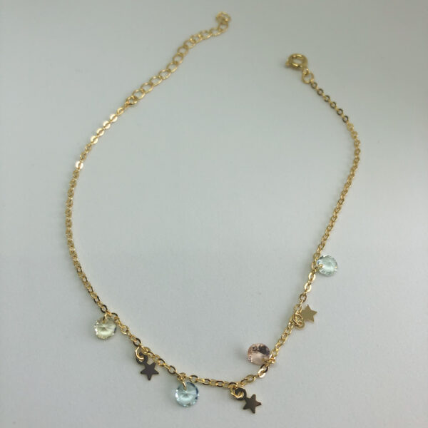 Tornozeleira Karlotta Manoela Folheado Ouro 18K