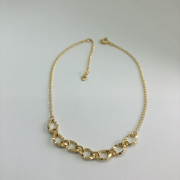 Tornozeleira Karlotta Milena Folheado Ouro 18K