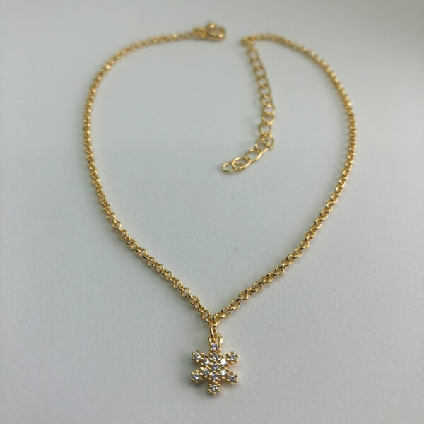 Tornozeleira Karlotta Lavinia com Zirconias Folheado Ouro 18K