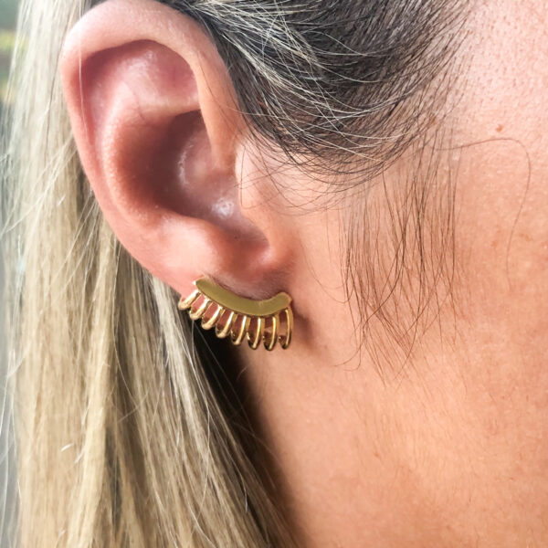 Brinco Karlotta Daiana Folheado Ouro 18K