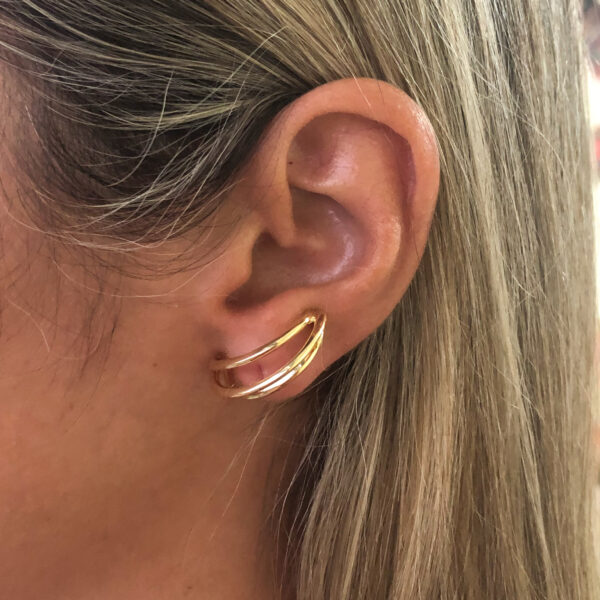 Brinco Karlotta Raiane Folheado Ouro 18K