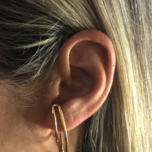 Brinco Karlotta Paola Folheado Ouro 18K