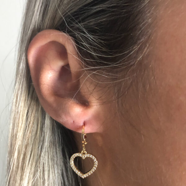 Brinco de Argola Karlotta Patrícia Cravejado com Zircônia Folheado Ouro 18K