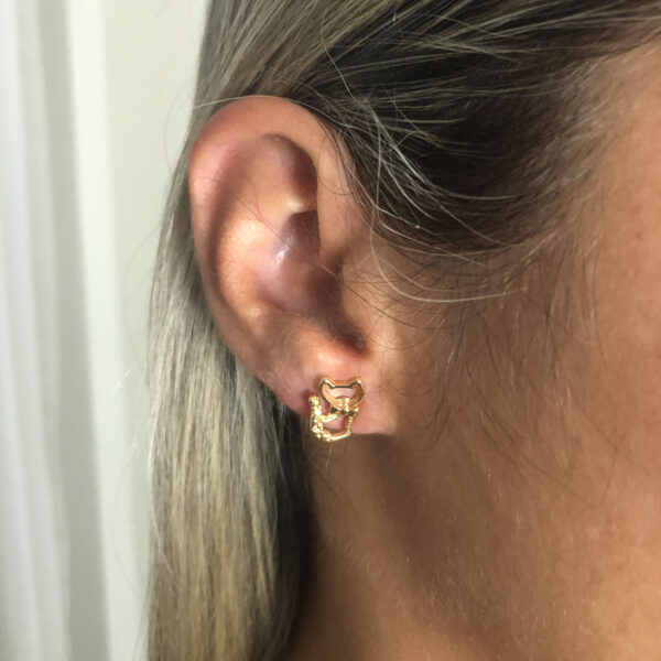 Brinco Karlotta Caterine Cat Folheado Ouro 18K