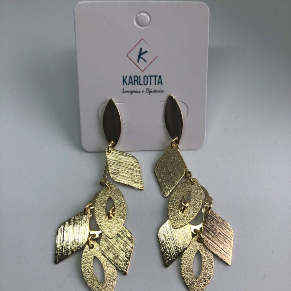 Brinco Karlotta Raquel Folheado Ouro 18K