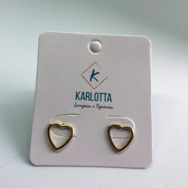 Brinco Karlotta Laura Coração G Folheado Ouro 18K