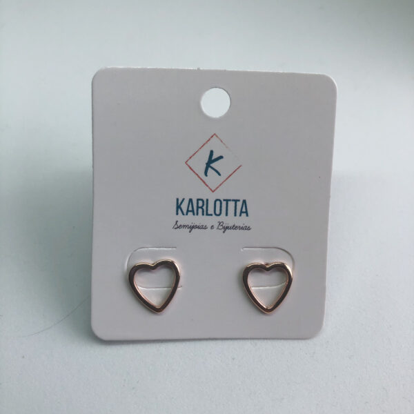 Brinco Karlotta Laura Coração G Folheado Ouro Rosé 18K