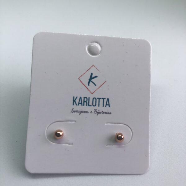 Brinco Karlotta Bianca Bolinha PP Folheado Ouro Rosé 18K
