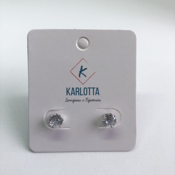 Brinco Karlotta Lara com Zircônia Ponto de Luz M Folheado Rodio Branco