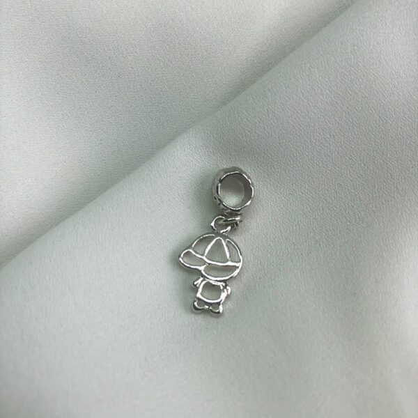 Berloque Karlotta Gabriel Folheado Rodio Branco