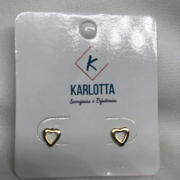 Brinco Karlotta Laura Coração P Folheado Ouro 18K