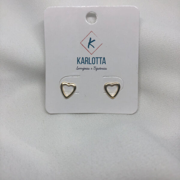 Brinco Karlotta Laura Coração M Folheado Ouro 18K