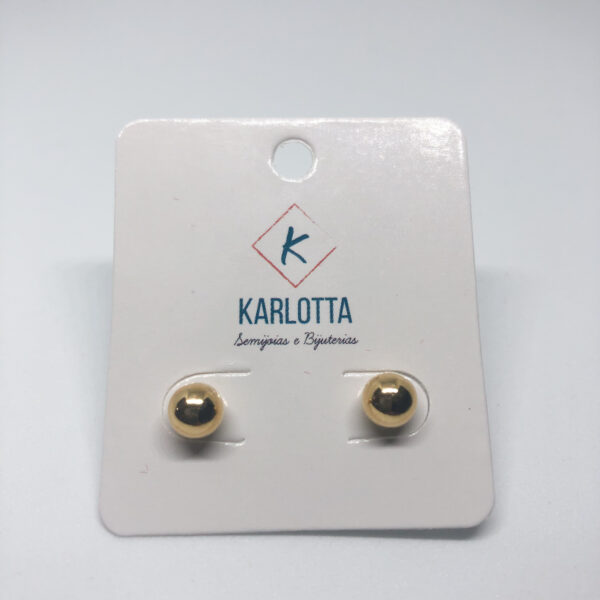 Brinco Bianca Bolinha G Folheado Ouro 18K