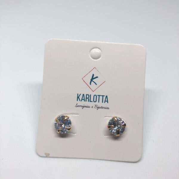 Brinco Karlotta Denise com Zircônia Grande Folheado Ouro 18K