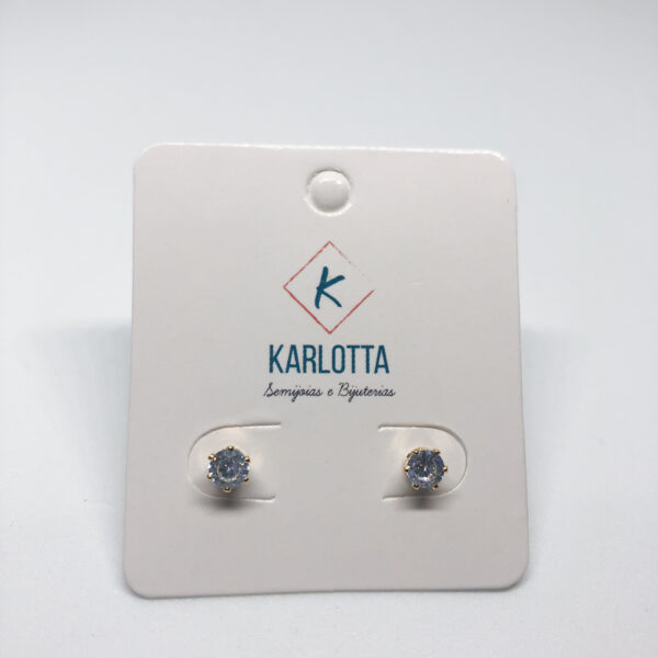 Brinco Karlotta Lara Ponto de luz P com Zircônia Folheado Ouro 18K