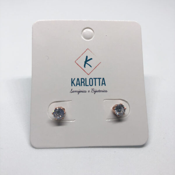 Brinco Karlotta Lara Ponto de luz com Zircônia P Folheado Ouro Rosé 18K