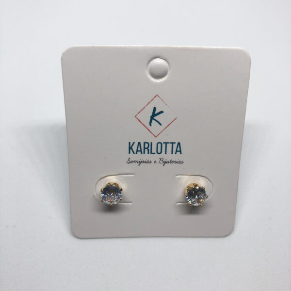 Brinco Karlotta Lara Ponto de luz com Zircônia M Folheado Ouro 18K