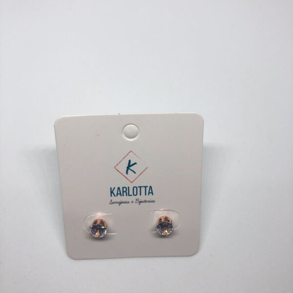 Brinco Karlotta Lara Ponto de Luz com Zircônia M Folheado Ouro Rosé 18K