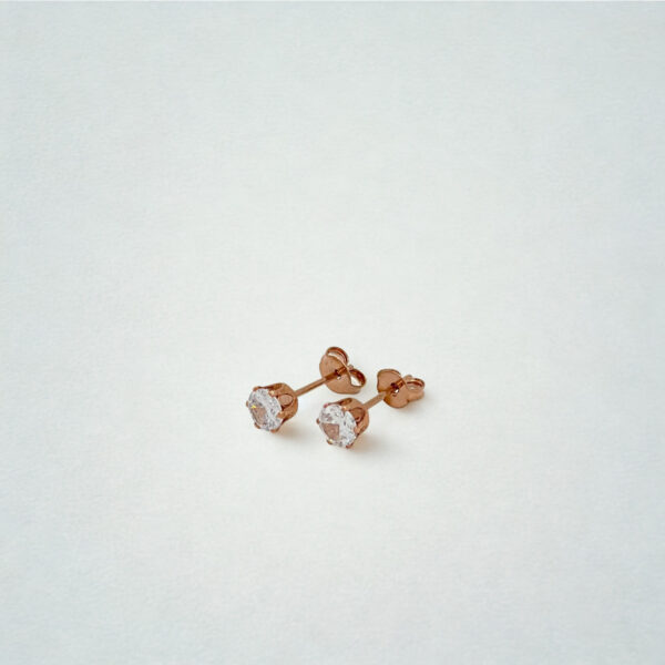 Brinco Karlotta Lara Ponto de Luz com Zircônia M Folheado Ouro Rosé 18K