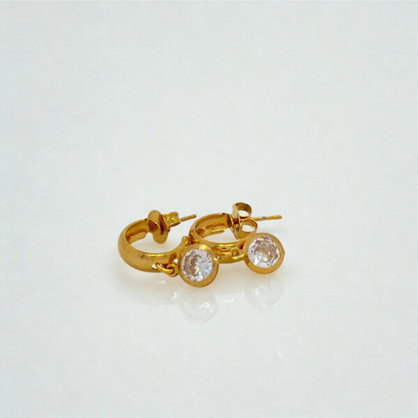 Brinco de Argola Karlotta Clara com Zircônia Folheado Ouro 18K