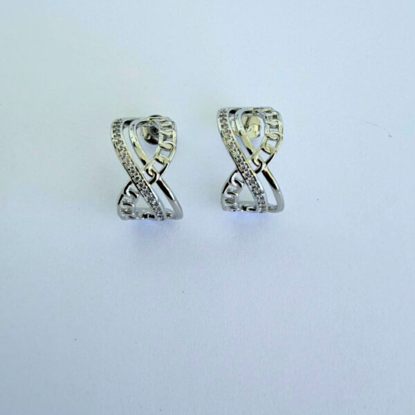 Brinco Karlotta Maria Izabel Infinito com Pedras Banhado a Ródio