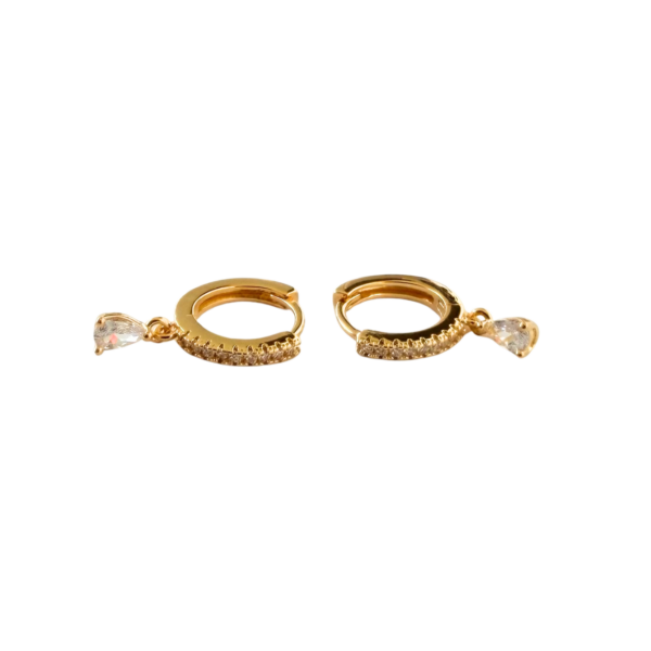 Brinco Karlotta Analu Argola P com Zirconia Banhado a Ouro 18k