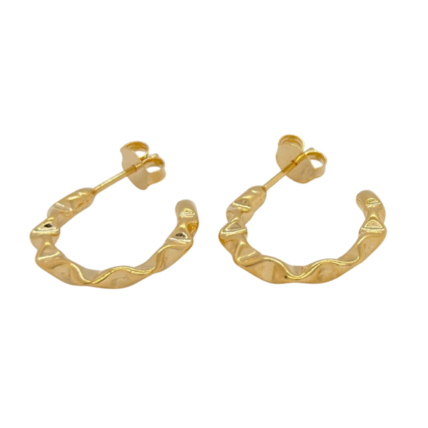 Brinco Karlotta Alane Argola Meia Lua Banhado a Ouro 18k
